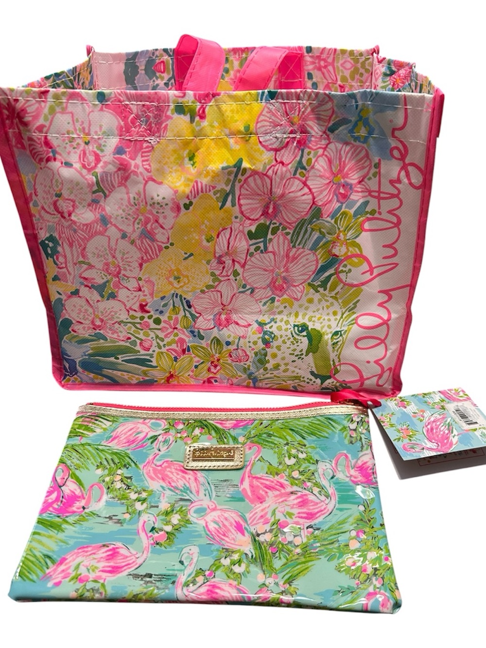 Lilly Pulitzer Bag and Flamingo Pouch